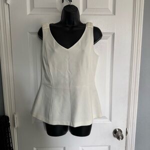 Kate Spade Cream Ponte Peplum Sleeveless Top - size 10